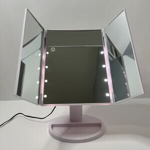 Trifold Light Up Vanity Adjustable Tilt Makeup Mirror w/ Magnifying